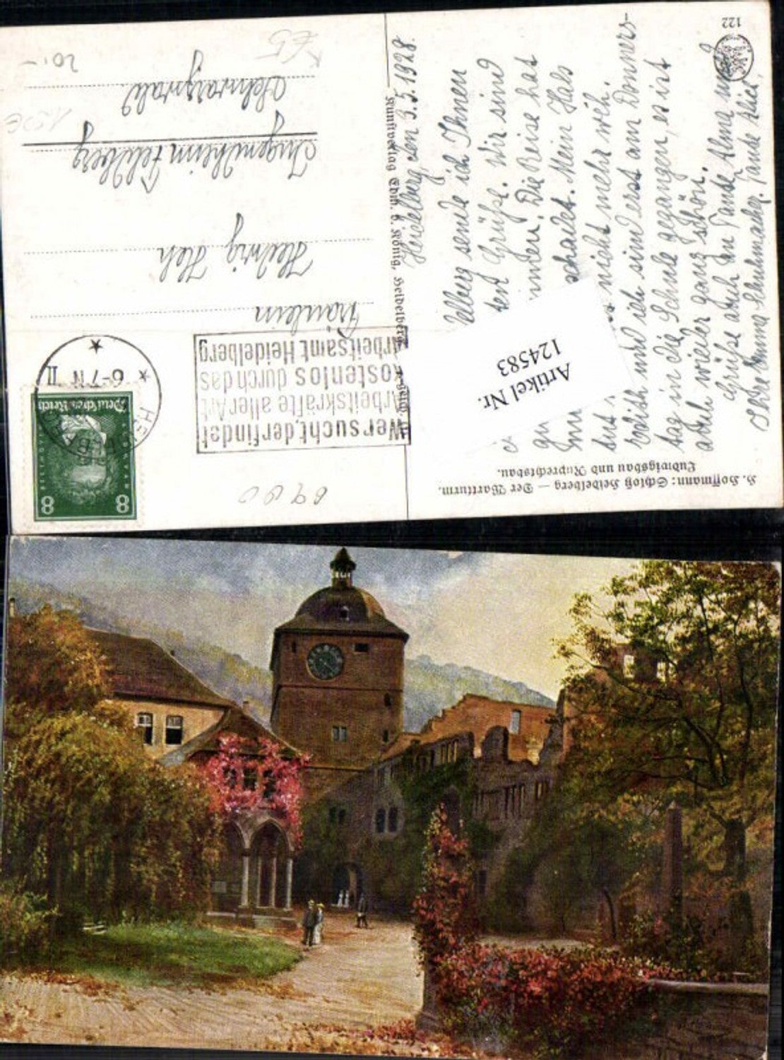 124583,H. Hoffmann Schloss Heidelberg Wartturm