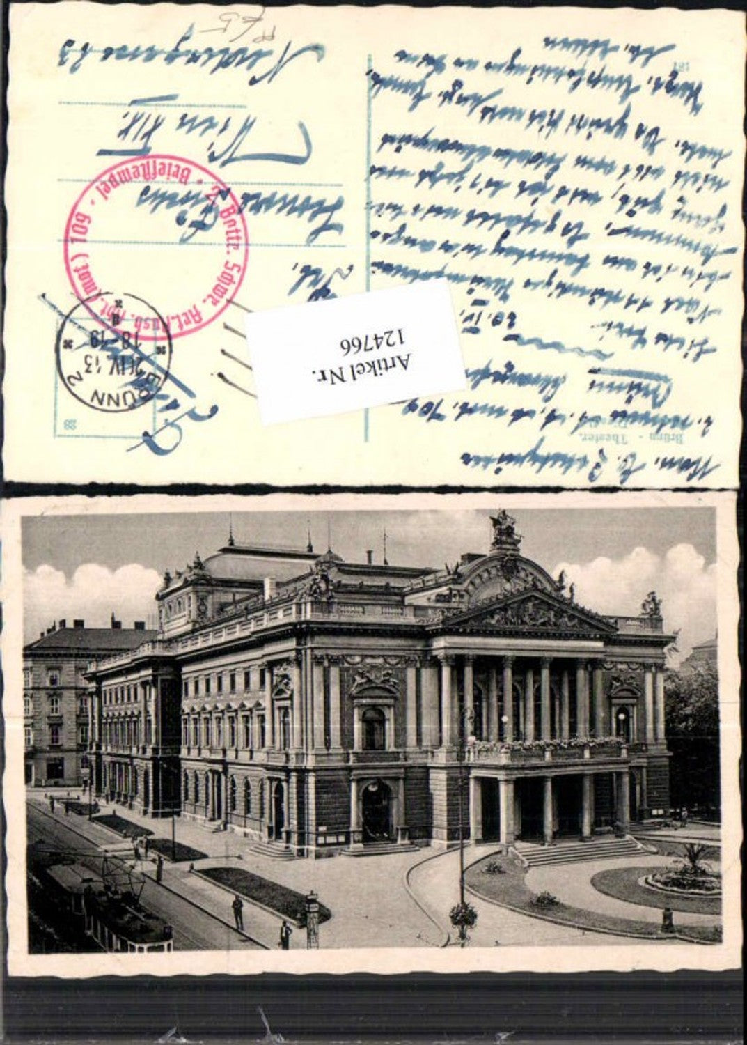 124766,Brünn Brno Stadttheater Theater Feldpost Schwere Artillerie Abt mot. 109