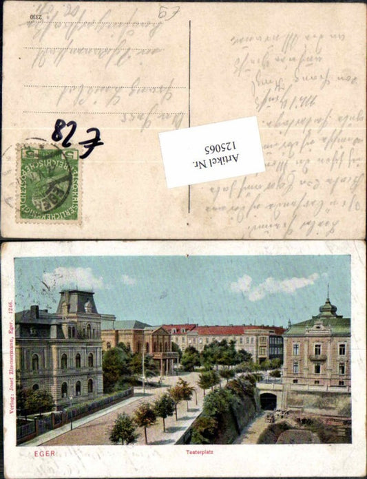 125065,Eger Cheb Theaterplatz um 1900
