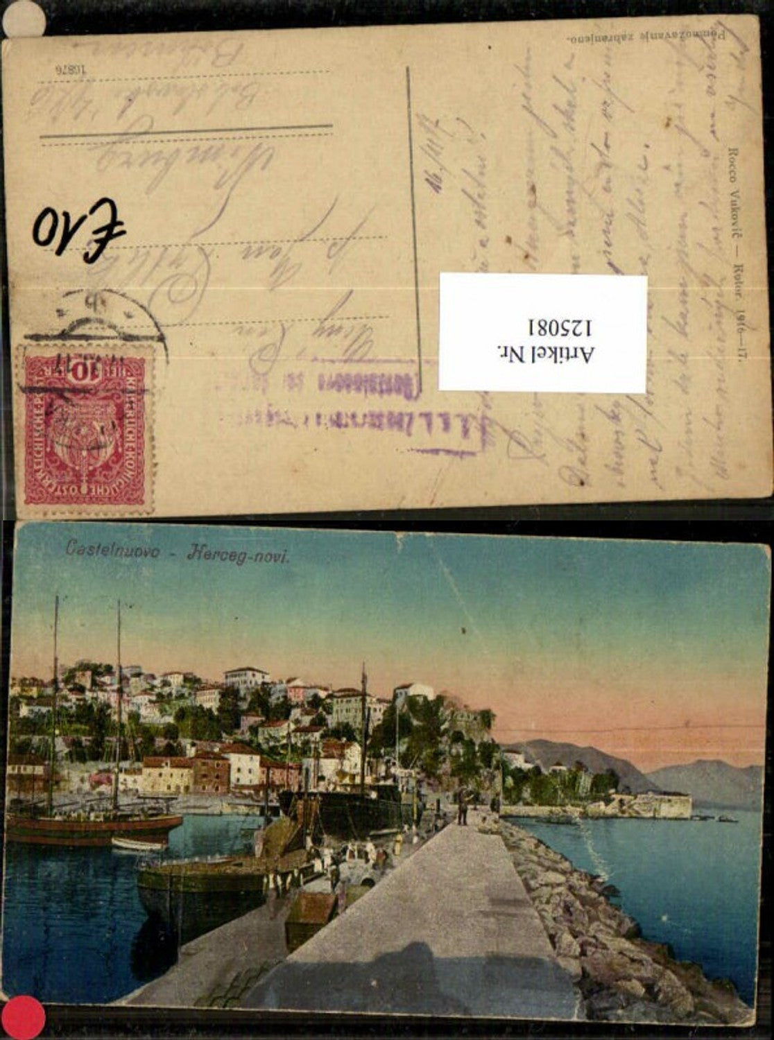 125081,Castelnuovo Herceg novi Hafen Ansicht 1916