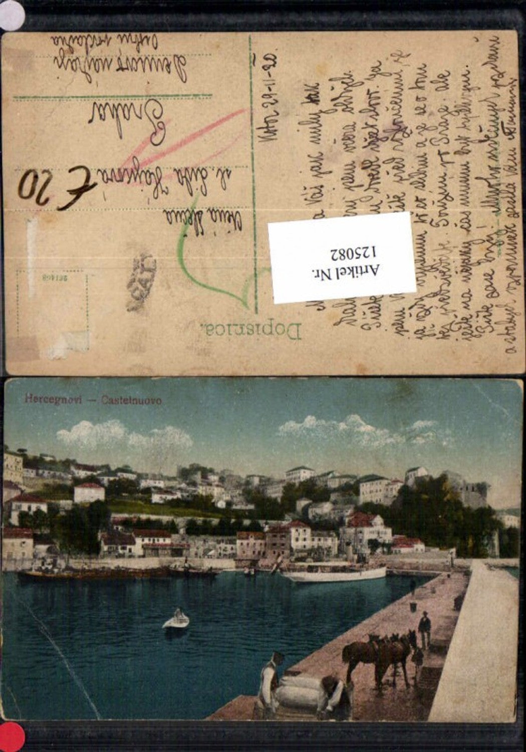 125082,Castelnuovo Hercegnovi Hafen Ansicht 1920