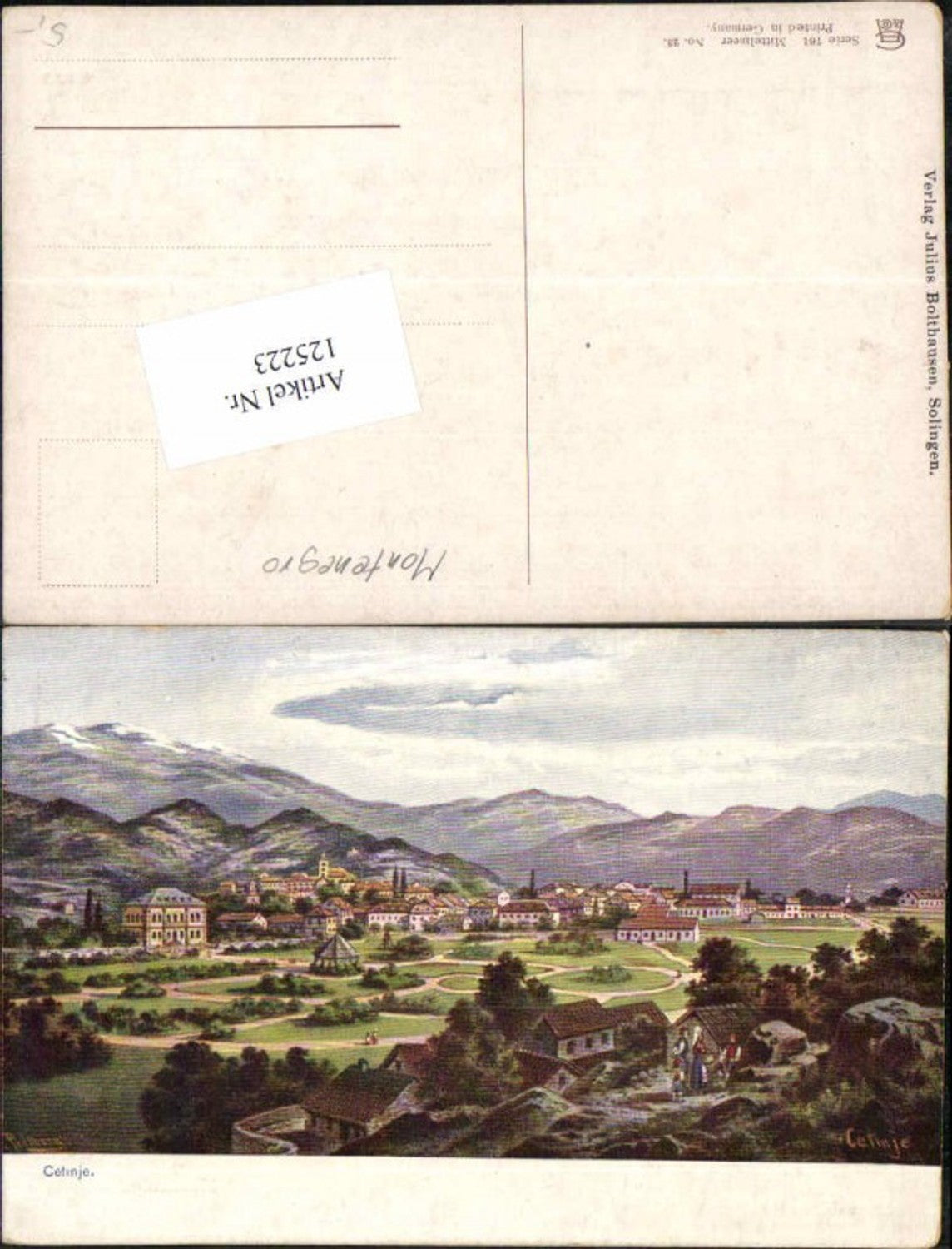 125223,Cetinje Tolle Karte 1915