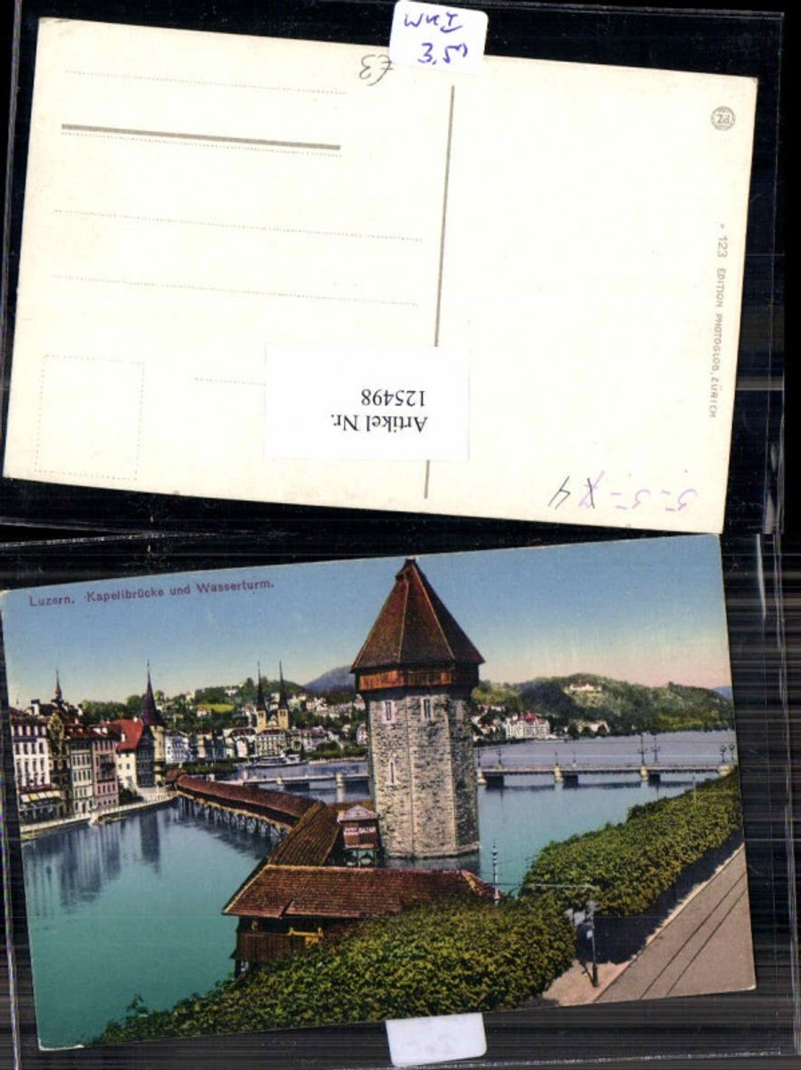 125498,Luzern mit Kapellbrücke und Wasserturm