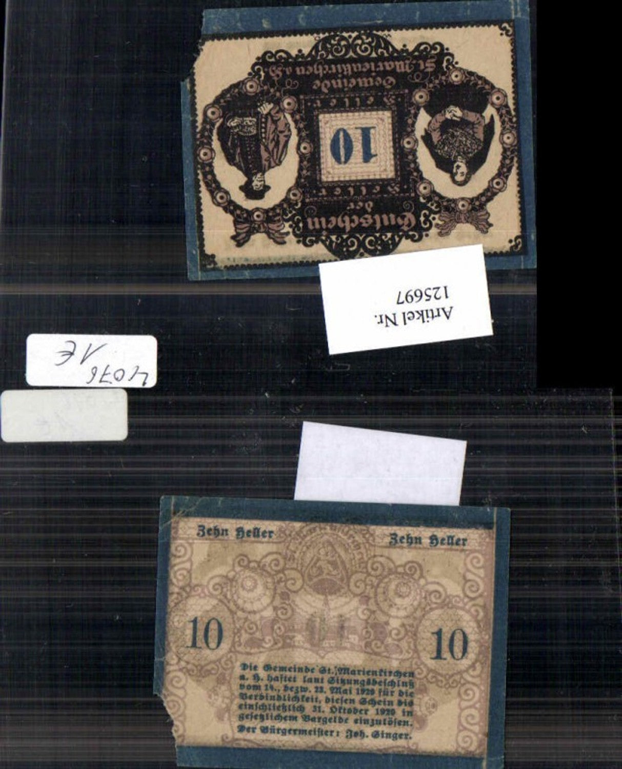 125697,Notgeld Heller 10 St Marienkirchen