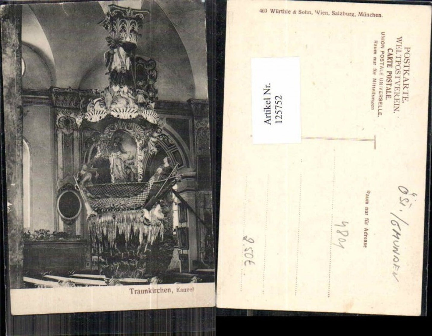 125752,Traunkirchen Kanzel Kirche Innen