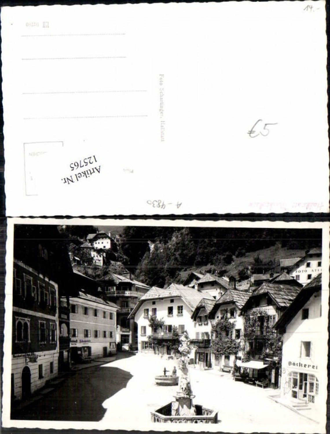 125765,Fotokarte Hallstatt Marktplatz 1940