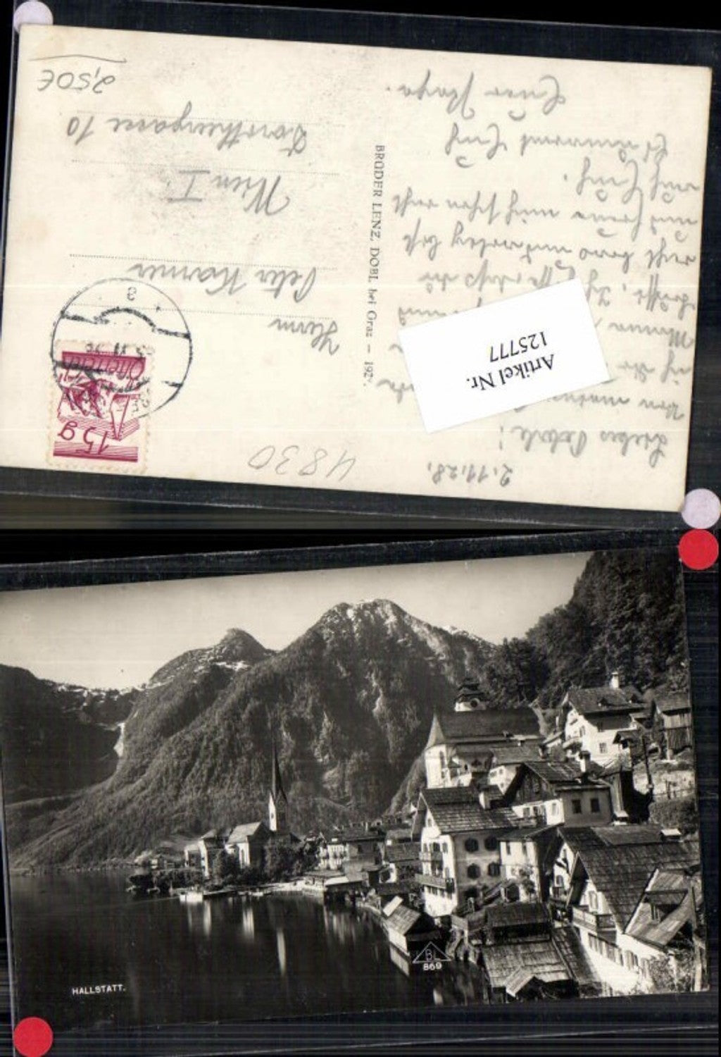 125777,Hallstatt Partie zu den Häusern pub Lenz 869