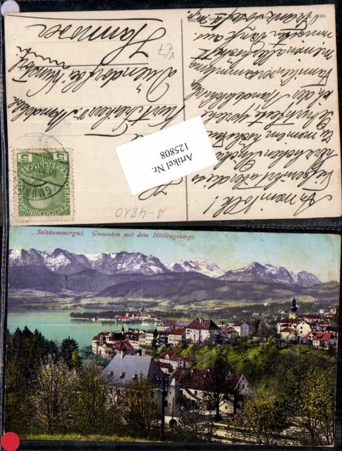 125808,Gmunden am Traunsee m. Höllengebirge Salzkammergut Brandt 1085