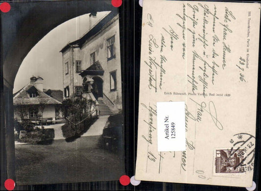 125849,FotoAK Traunkirchen Partie im Klosterhof 1929
