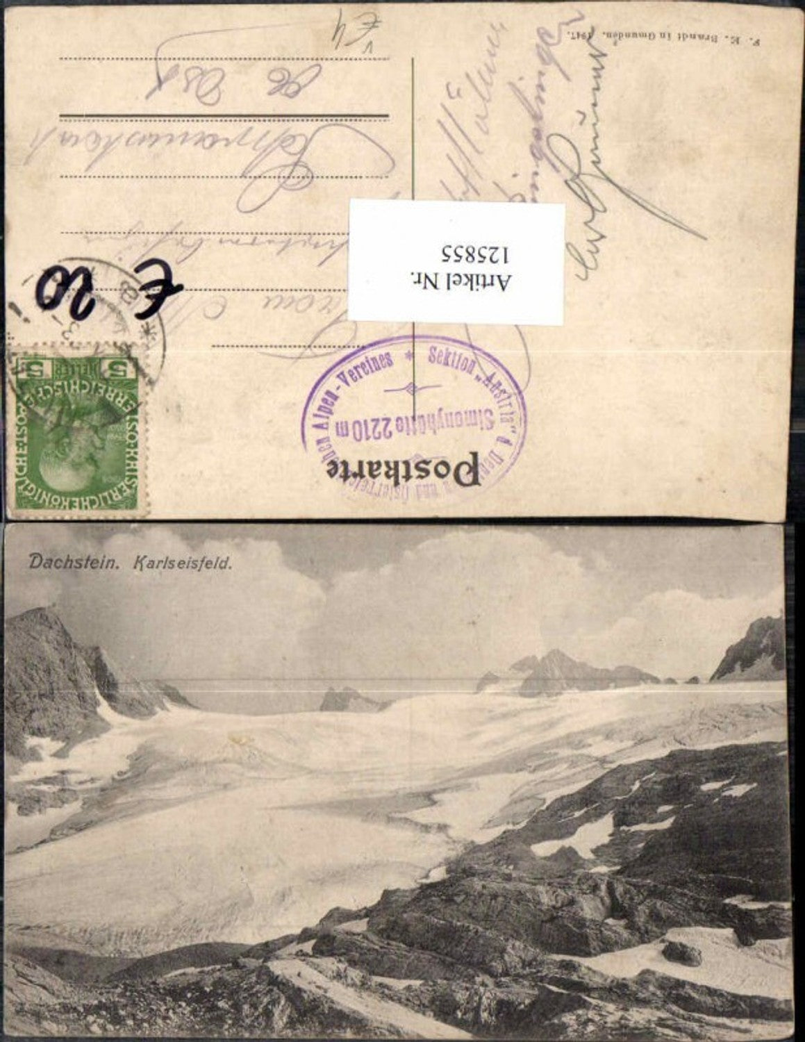 125855,Dachstein Karlseisfeld Gmunden Hallstatt Brandt 1947