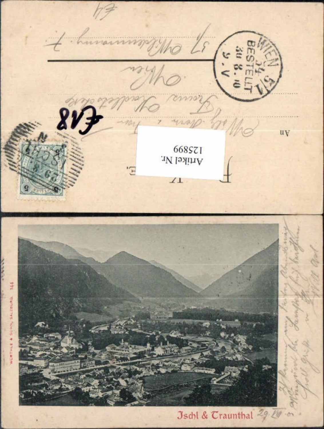 125899,Litho Ischl m. Traunthal 1900