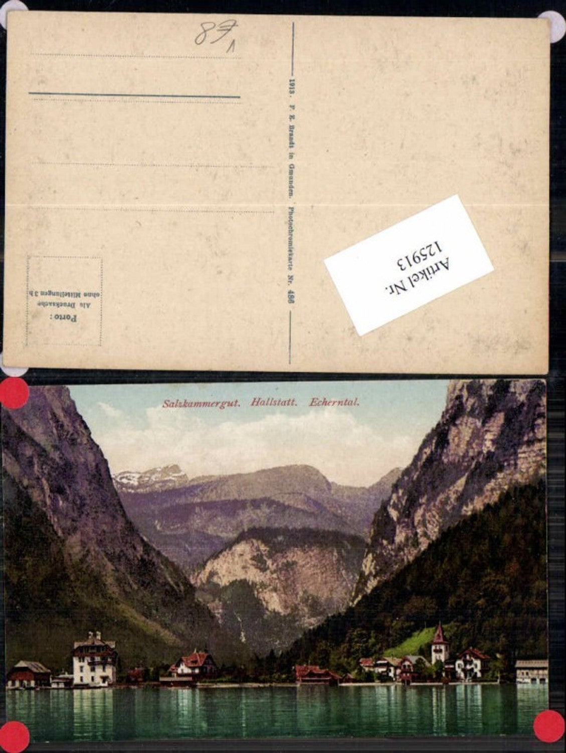 125913,Salzkammergut Hallstatt Echerntal Partue Häuser pub Brandt 486