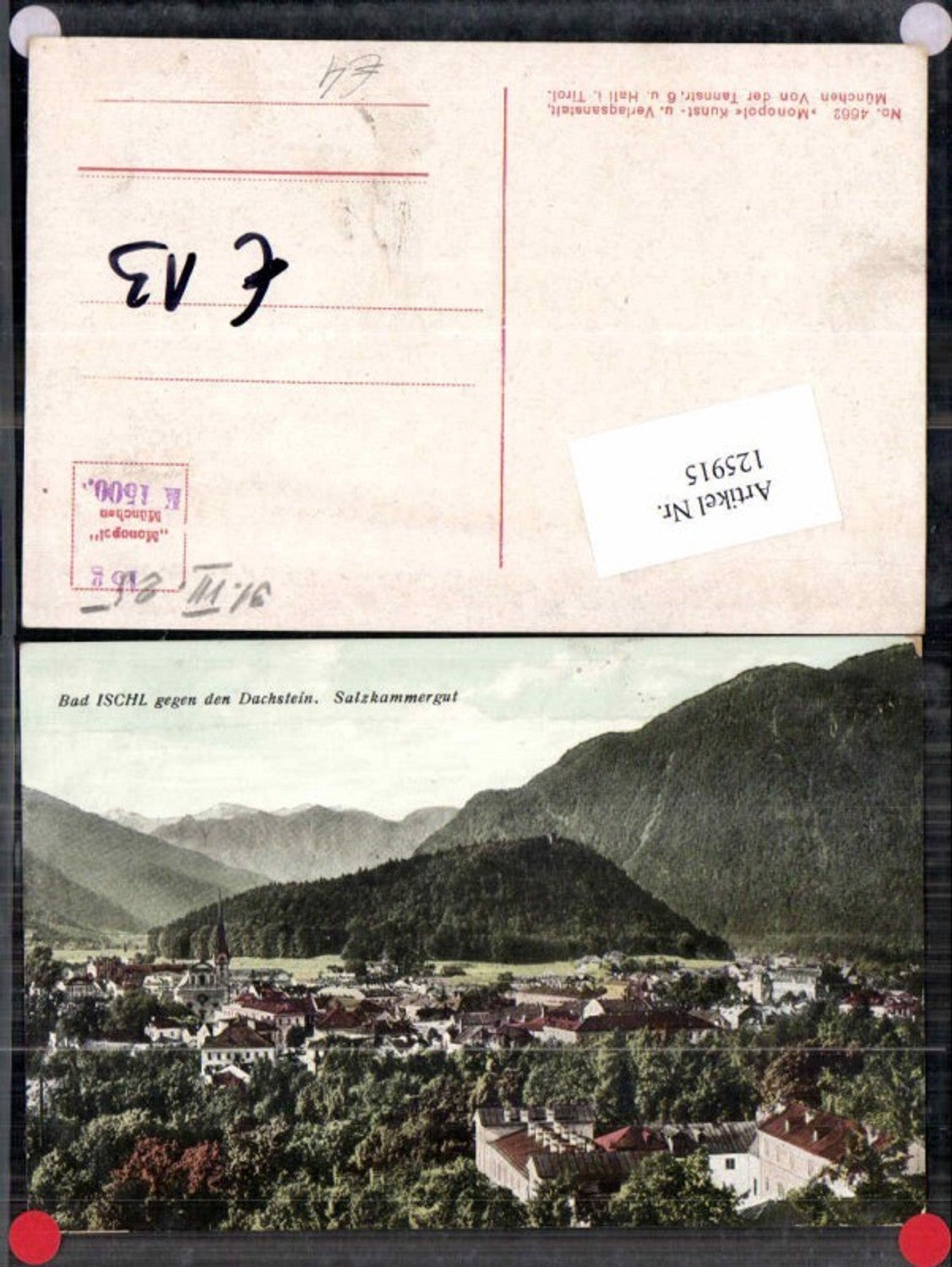 125915,Bad Ischl gegen Dachstein Salzkammergut 1920