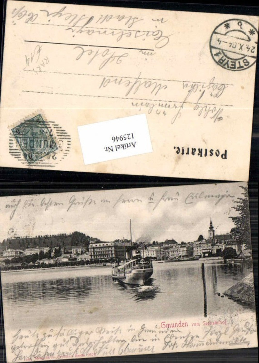 125946,RAR Gmunden am Traunsee v. Seebahnhof Dampfer 1904