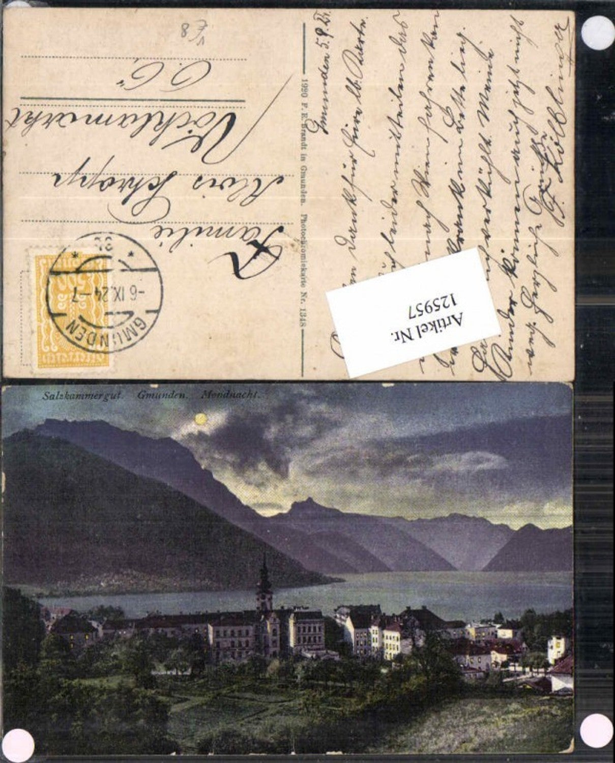 125957,Salzkammergut Gmunden am Traunsee Mondnacht pub Brandt 1348