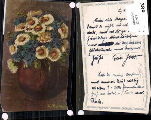 125973,K. Riemer Blumen Tolle Künstlerkarte