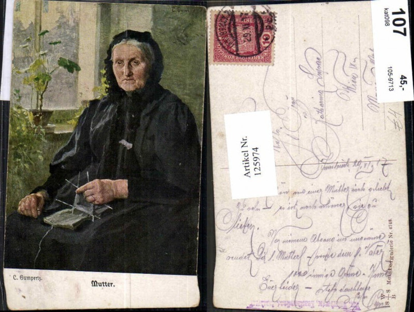 125974,C. Gumpertz Mutter beim stricken strickt