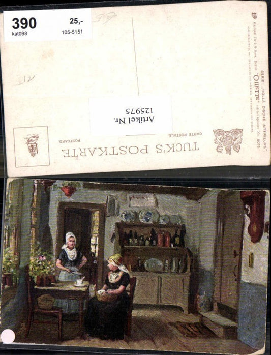 125975,Raphael Tuck OIlette 9076 Holländische Trachten Tracht Stube