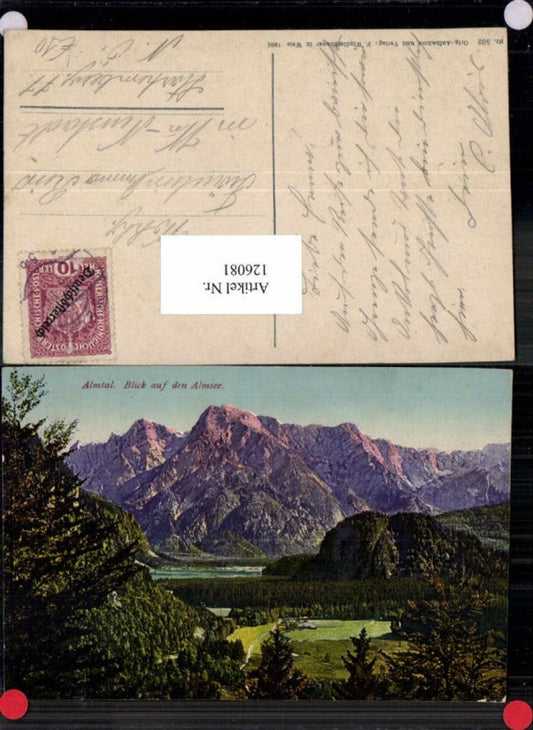 126081,Almtal Blick auf Almsee bei Grünau 1906 pub Windischbauer Nr 502