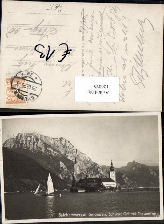 126095,Salzkammergut Gmunden am Traunsee Segelboot Kennung K28 Schloss Orth Ort Brandt 5025