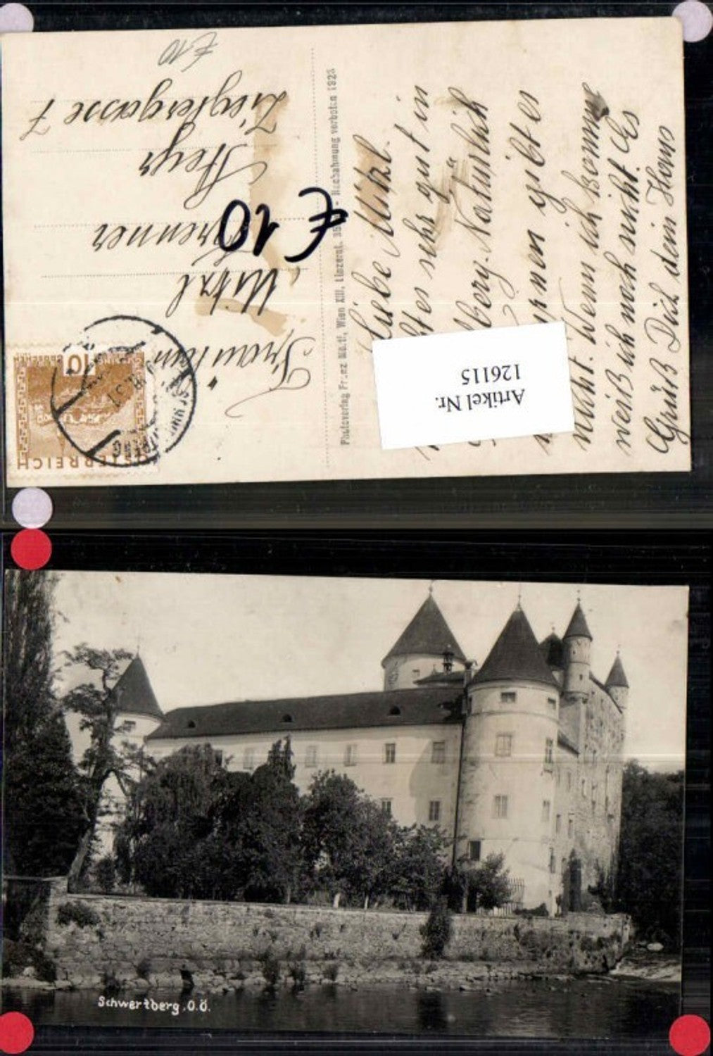 126115,Schwertberg Fotokarte Schloss 1928