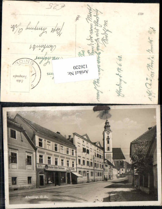 126220,Eferding Strassenpartie Uhrmacher Gustav Stadelmann 1940