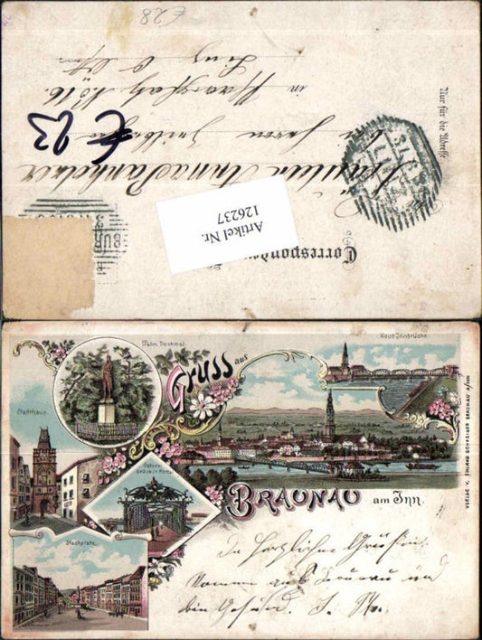 126237,Litho Gruss aus Braunau am Inn 1897