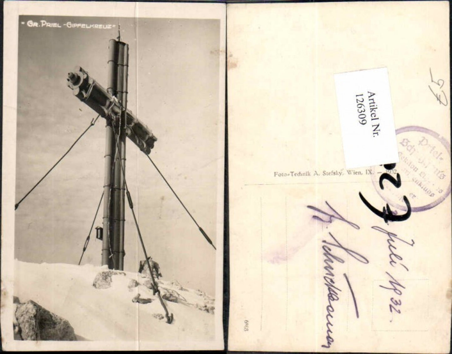 126309,Gr. Priel beí Hinterstoder Gipfelkreuz