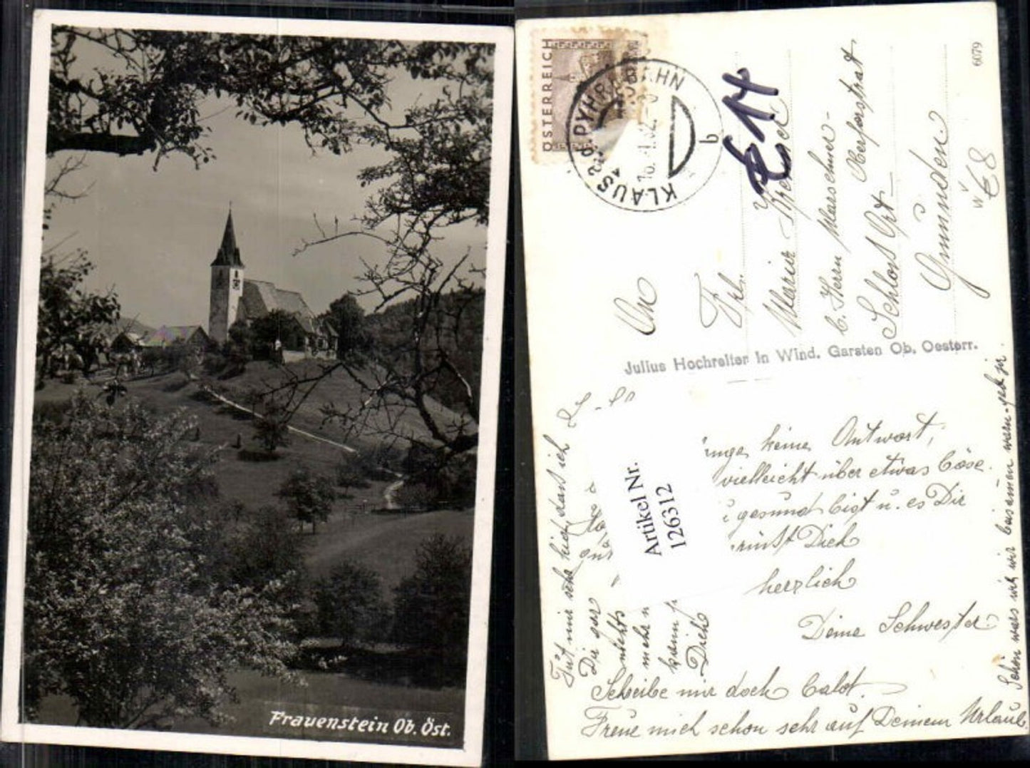 126312,Frauenstein bei Molln Tolle Ortsansicht 1932 Klaus