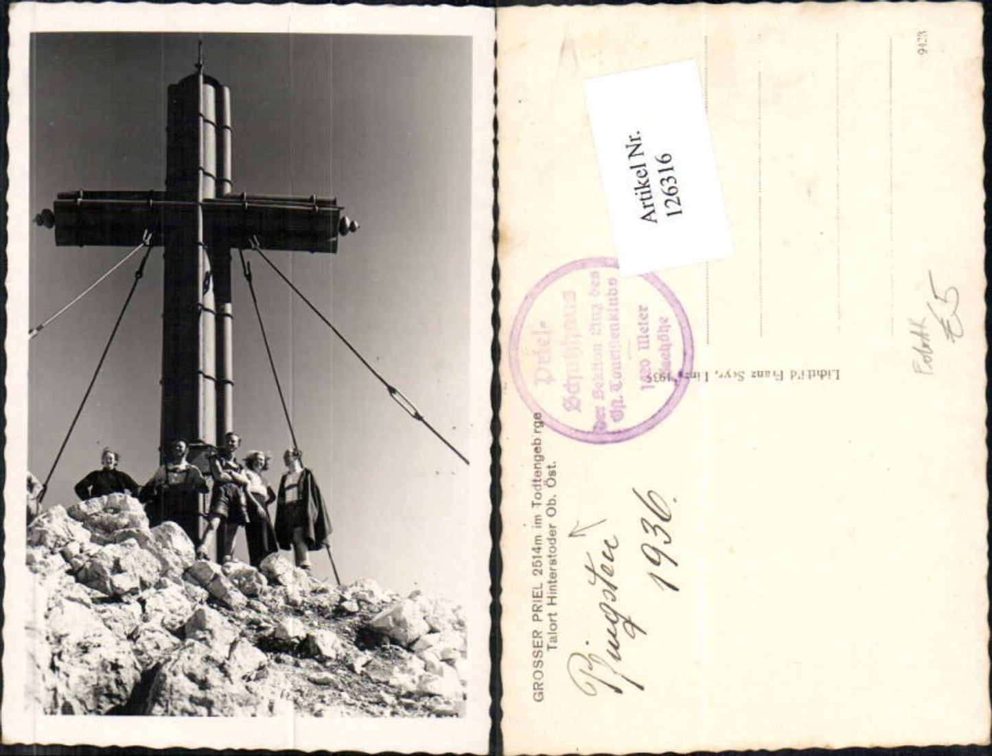 126316,Priel Kreuz m., Wanderer bei Hinterstoder