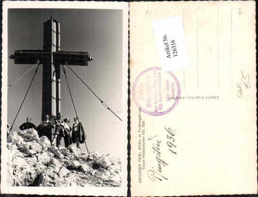 126316,Priel Kreuz m., Wanderer bei Hinterstoder