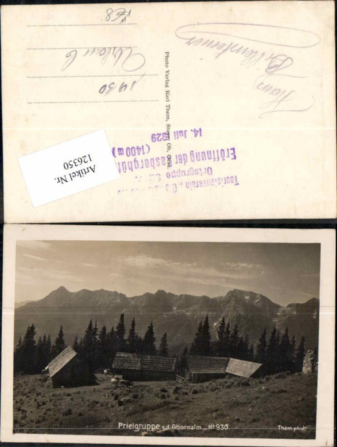 126350,Prielgruppe Priel v.d. Ahornalm Klaus Garsten pub Photo Them Nr 930 Grünau