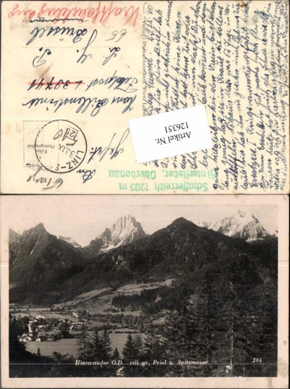 126351,Hinterstoder m. Gr. Priel Spitzmauer pub Hubmann 284