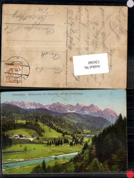 126360,Pyhrnbahn Brunnental bei Steyrling m. Priel Prielgruppe Brandt 1487