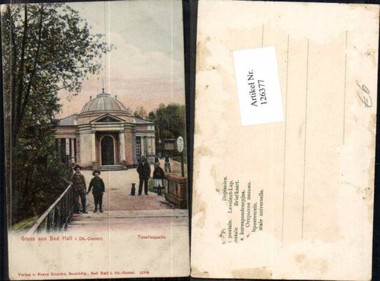 126377,Gruss aus Bad Hall bei Steyr Tassiloquelle 1900 seltene AK