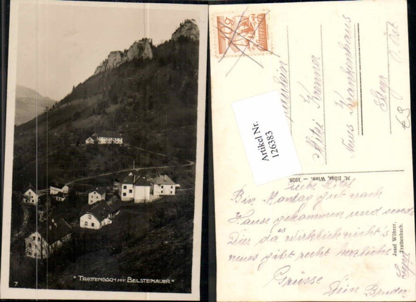126383,Trattenbach m. Beilsteinmauer 1928
