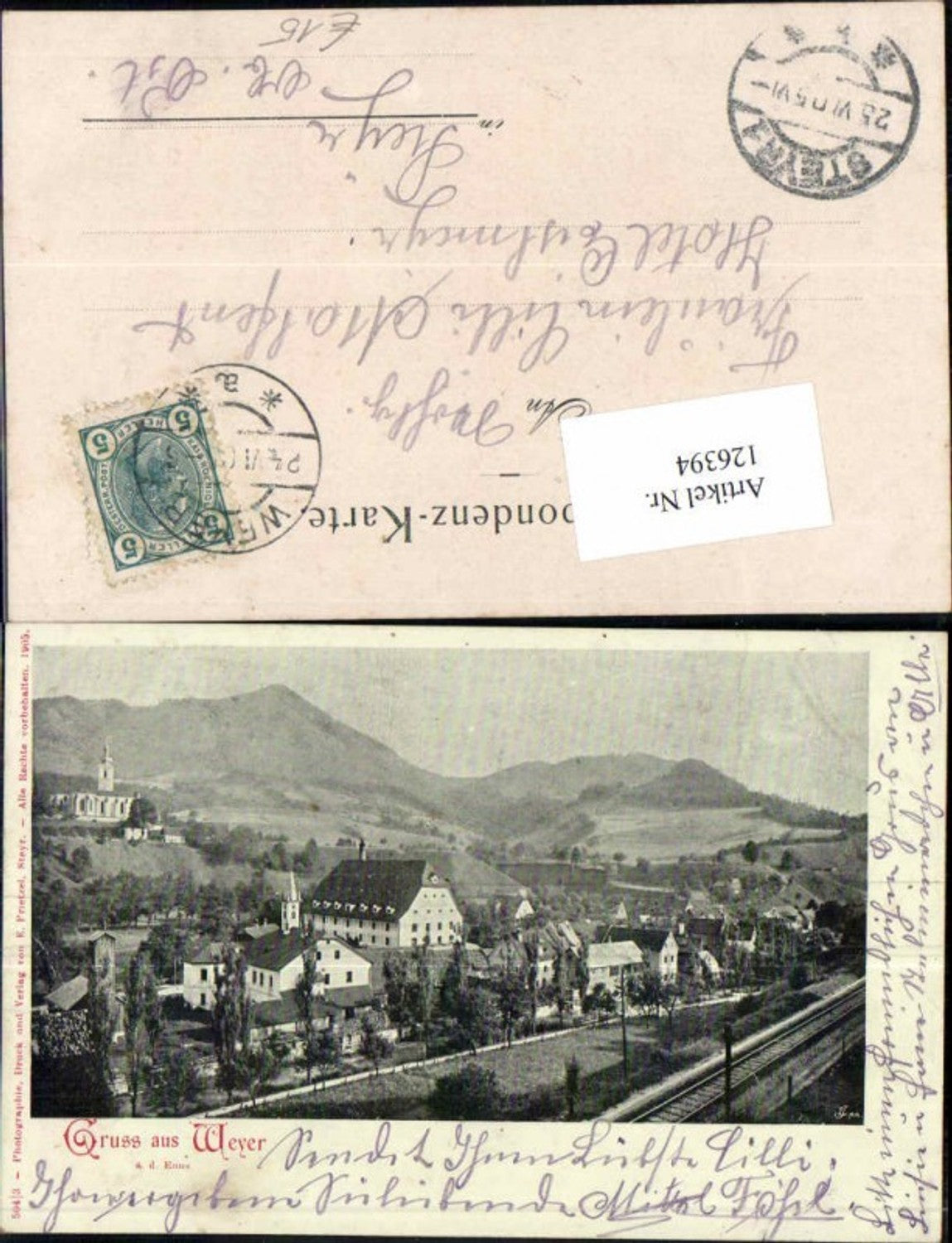 126394,Gruss aus Weyer a.d. Enns seltene alte Ansicht 1899