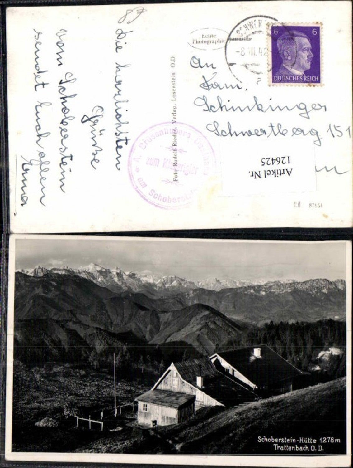 126425,Schoberstein Hütte bei Trattenbach 1942