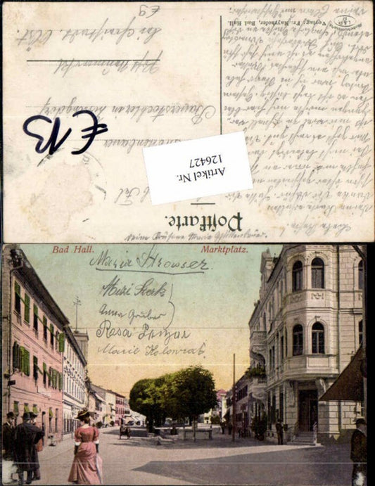126427,Bad Hall bei Steyr Marktplatz Strassenansicht 1920