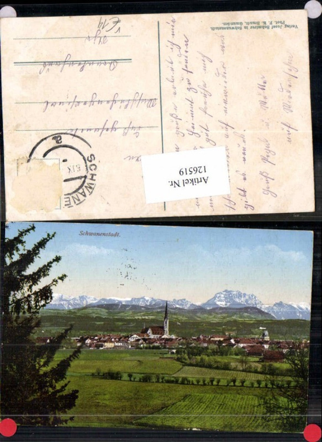 126519,Schwanenstadt Totale 1910 Tolle Karte