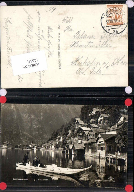 126655,Hallstatt Partie am Ufer Boot pub Lenz 871