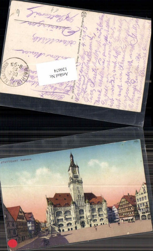 126674,Stuttgart Stadt Rathaus Marktplatz 1915 Feldpost