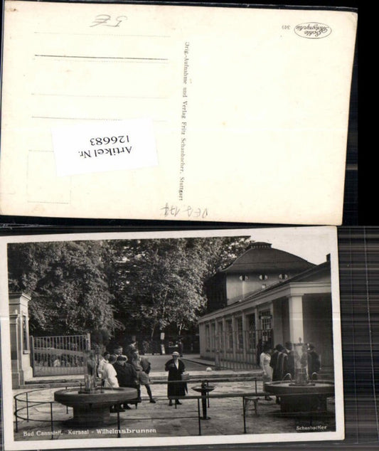 126683,Stuttgart Stadt Cannstatt Wilhelmsbrunnen Brunnen Leute 1930