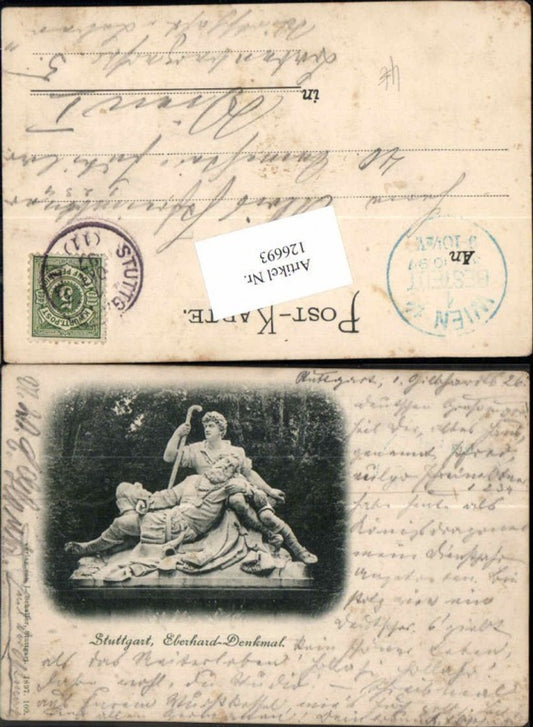 126693,Stuttgart Stadt Eberhard Denkmal 1898