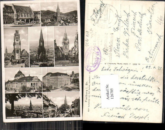 126705,Freiburg im Breisgau Mehrbild Theater Uni Kirche Feldpost