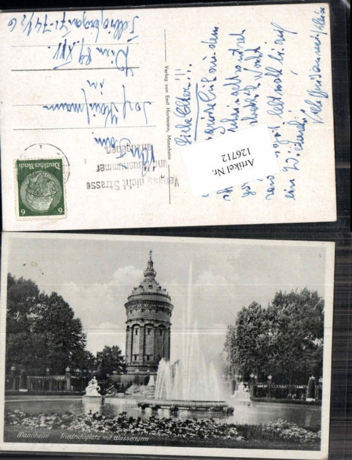 126712,Mannheim Friedrichsplatz mit Wasserturm