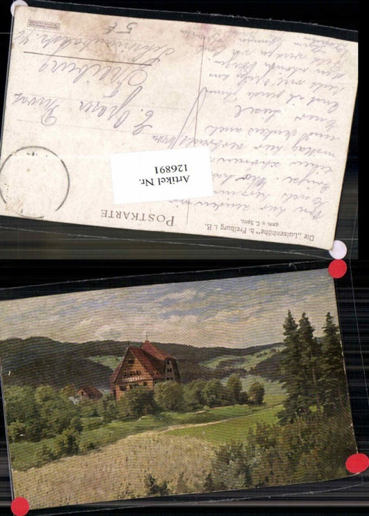 126891,Künstlerkarte Luisenhöhe bei Freiburg im Breisgau C. Spitz sign