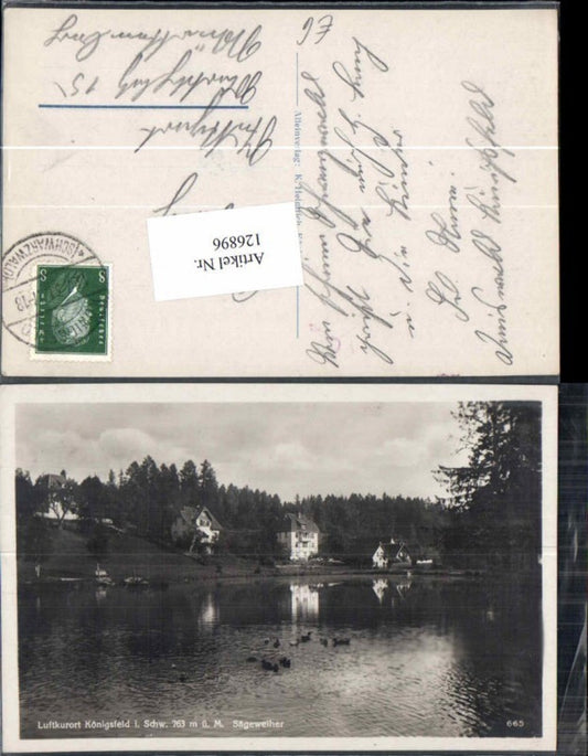 126896,Königsfeld im Schwarzwald Sägeweiher Partie um 1931