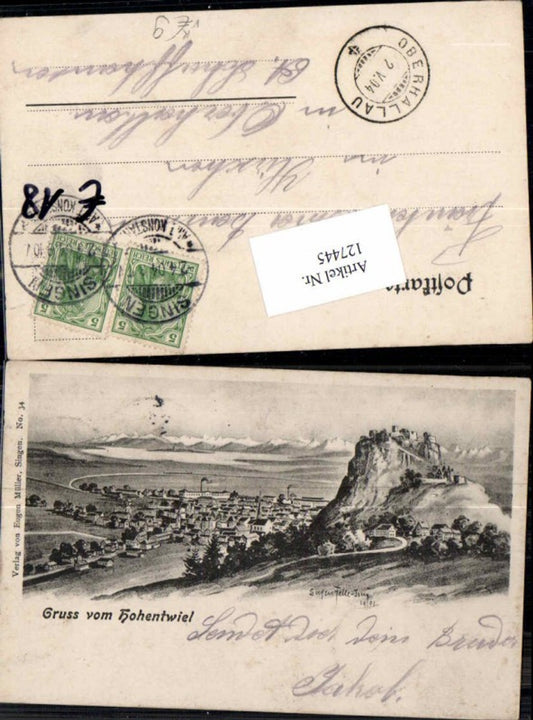 127445,Eugen Felle Isny Gruss vom Hohentwiel Singen pub Müller Nr 34