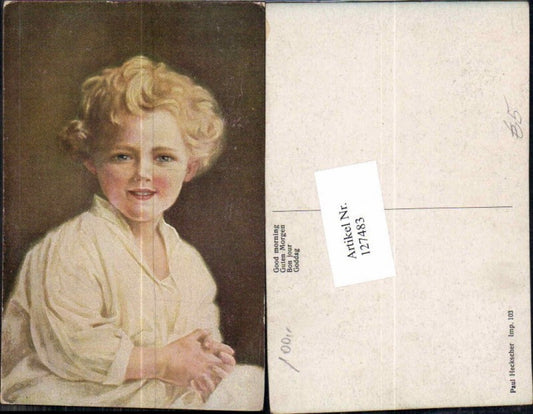 127483,Paul Heckscher 103 Guten Morgen portrait Kind